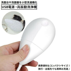 送料無料 高振動洗浄機 USB電源 ミニ 小型 コンパクト 携帯型 振動 タイマー機能 自動 洗濯 除菌 衣類 服 野菜 果物 眼鏡 時計