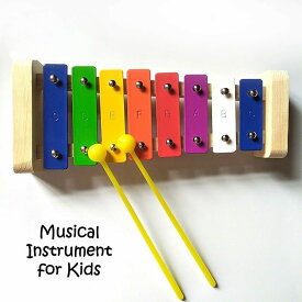 送料無料 子ども用楽器 鉄琴 てっきん キッズ 子供 子ども 児童 8音 音楽 おんがく 練習 虹色 カラフル