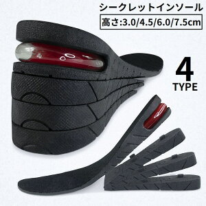 送料無料 シークレットインソール インヒール レディース メンズ 男女兼用 厚底 中敷き 身長アップ 脚長 衝撃吸収クッション カット可能