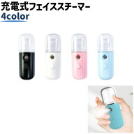 送料無料 フェイススチーマー スチーマー 充電式 USBケーブル付き リチウム シンプル 持ち運び 持ち歩き …