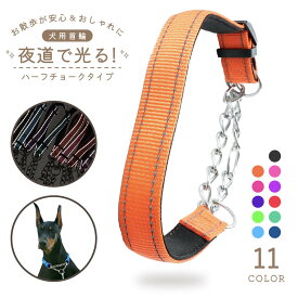 送料無料 首輪 ハーフチョーク 犬用 ペット用 小型犬 中型犬 大型犬 カラー ナイロン ハーフチェーン お散歩 お出かけ 訓練 おしゃれ シンプル
