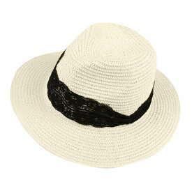 送料無料 麦わら帽子 ストローハット パナマ帽 中折れハット UV対策 紫外線防止 日よけ帽子 夏 サマーハット HAT レース レディース 女性用 大人女子 リゾート マニッシュ 軽量 定番 ベーシック カジュアル