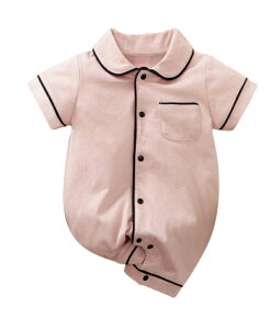 送料無料 ロンパース カバーオール つなぎ 長袖 子供服 ベビー 赤ちゃん 男の子 女の子 襟付き 前開き スナップボタン シンプル おしゃれ かわいい カジュアル パジャマ ルームウェア 男児