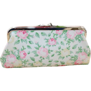 送料無料 化粧ポーチ メイクポーチ マルチポーチ 小物入れ コスメポーチ 小物収納 がま口 ローズ バラ レディース 女性 おしゃれ かわいい キュート 旅行 整理整頓 薔薇 プレゼント 贈り物