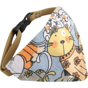 送料無料 ペット用バンダナ 猫用 犬用 小型犬 子犬 スカーフ 首輪 首飾り サイズ調整可能 和柄 おしゃれ かわいい おめかし お散歩 お出かけ スタイ チョーカー カラー プリント 三角形 帆布