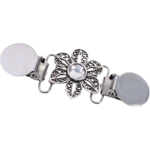 送料無料 ストールクリップ ショールクリップ ストールピン ストール留め レディース 女性 アクセサリー ファッション雑貨 小物 花 フラワー チェーン クラウン 王冠 シルバーカラー おしゃ