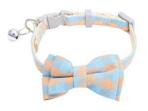 送料無料 首輪 カラー 猫 小型犬 ペット用品 お散歩グッズ 蝶ネクタイ 鈴 チェック 花柄 かわいい サイズ調節可能 ワンタッチバックル