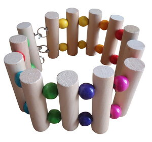 送料無料 鳥用おもちゃ バードトイ おもちゃ トイ 鳥用品 ペット用品 はしご 梯子 止まり木 齧り木 玩具 遊び ストレス解消 吊り下げ 羽休め 休憩スペース 木製 フック ビーズ カラフル イン