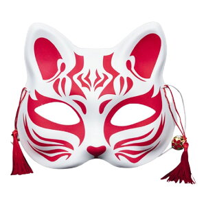 送料無料 仮面 お面 コスプレ パーティー レディース メンズ 大人用 イベント用品 仮装 キツネ 鈴 コスチューム 変装 お祭り 舞踏会 マスク