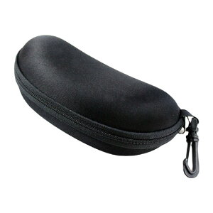 送料無料 メガネケース ファスナー式 フック付き サングラスケース メガネ入れ 持ち運び便利 眼鏡小物 無地 シンプル 黒 ジッパー 収納 仕事 旅行 外出 お出掛け 持ち歩き めがねケース