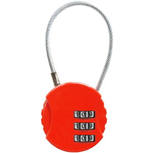 送料無料 南京錠 ダイヤル式 3桁 ワイヤーロック 鍵 カギ 防犯 盗難防止 スーツケース バッグ 旅行 海外 国内 カラフル おしゃれ トラベルグッズ ブラック ピンク ブルー 黒 青