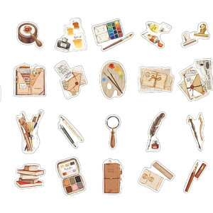 送料無料 アンティーク調フレークシール シールセット シール ステッカー 文房具 コラージュ デコレーション 手帳 手紙 レトロ かわいい おしゃれ デザイン豊富