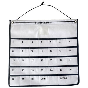 送料無料 ポケットカレンダー ウォールポケット 月間 マンスリー 壁掛け 吊り下げ 収納ポケット 小物収納 お薬カレンダー 小物入れ スケジュール 家計簿 便利