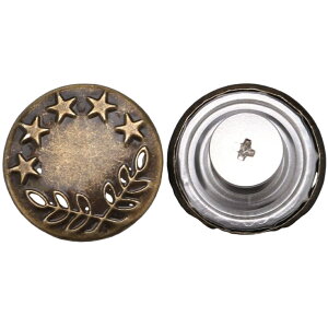 送料無料 ジーンズボタン デニムボタン 3個セット 17mm 金属製 無地 柄入り 手芸 DIY 付け替え 交換 ハンドメイド クラフト バッグ 小物 アクセサリー おしゃれ