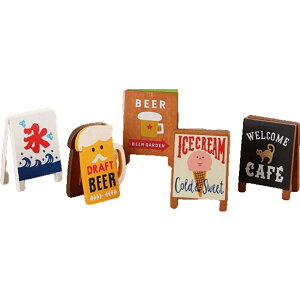 送料無料 カード立て メモスタンド メモクリップ 5種類セット インテリア 雑貨 文房具 文具 写真立て 卓上 看板 スタンド ビール アイス かき氷 カフェ おしゃれ 可愛い