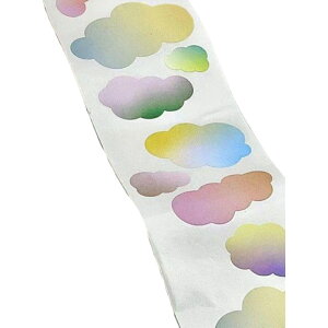 送料無料 付箋 ふせん 100枚 1ロール シール 文具 文房具 雲 単色 グラデーション カラフル 可愛い おしゃれ メモ メッセージ コラージュ ラッピング