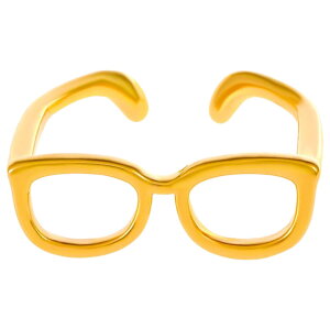 送料無料 指輪 オープンリング レディース 女性用 アクセサリー ファッションリング メガネ型 眼鏡 ユニーク おもしろ 可愛い おしゃれ プレゼント 贈り物 ギフト 誕生日 記念日