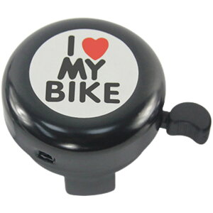 送料無料 自転車用ベル サイクルベル 鈴 キッズ ジュニア 子供用 自転車用品 ハンドルベル 警音器 ラウンド型 丸型 ハート 英字 ロゴ 簡単取付け ブラック かわいい おしゃれ