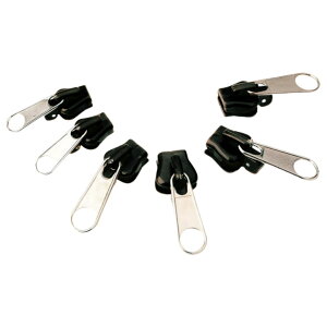 送料無料 ジッパーヘッド 3サイズ 6個セット 工具不要 応急処置 ファスナー スライダー 金具 チャック 引き手 部品 付け替え 交換 修理 洋服 鞄 カバン バッグ 簡単