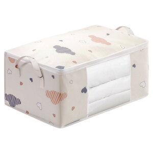 送料無料 布団収納袋 不織布 防水 防塵 大容量 収納ケース 羽毛布団 毛布 衣類 透明 コンパクト 折りたたみ 持ち手付き クローゼット