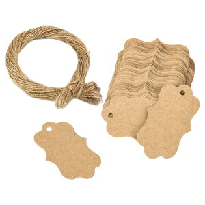 送料無料 ペーパータグ 紙タグ 100枚セット 麻縄 ハンドメイド ラッピング ギフト プレゼント 無地 クリスマス メッセージ タグ おしゃれ シンプル 飾り かわいい