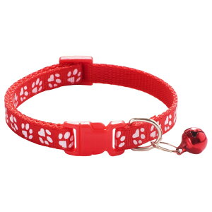 送料無料 ペット用首輪 猫用 犬用 カラー 鈴付き ペット用品 ペットグッズ チョーカー サイズ調節可能 カラバリ豊富 肉球 おしゃれ かわいい