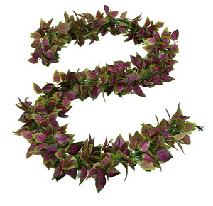 送料無料 フェイクグリーン 人工観葉植物 造花 吊り下げ 壁掛け 蔓 つる リーフ 葉 インテリア雑貨 ロング 長い 装飾 飾り 枯れない おしゃれ 紅葉 赤 レッド 紫 緑