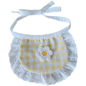 送料無料 ペット用スタイ よだれかけ ビブ ペット用品 犬 猫 フラワー 花 レース チェック 格子柄 小型犬 おしゃれ かわいい キュート おめかし 首飾り ペット用アクセサリー ギフト いぬ イ