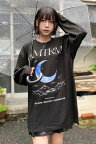 アマツカミ 新月／Crescent moon L/S T-shirt BLACK