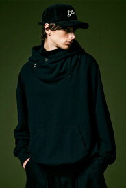 glamb (グラム) GB0323/CS16 : Drape Neck Hoodie / ドレープネックフーディ Black