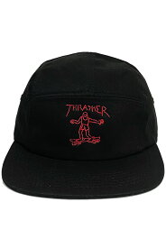 THRASHER (スラッシャー) Gonz 5 Panel Camp Hat BLACK/RED