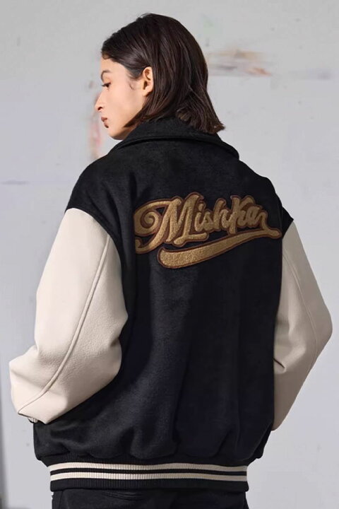 楽天市場】MISHKA (ミシカ) フェイクレザースタジアムジャケット 