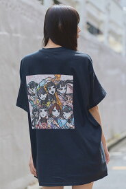 chuLa × scene tokyo コラボ・Tシャツ BLACK プリントPINK
