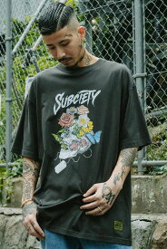 Subciety (サブサエティ) SKULL FLOWER TEE BLACK