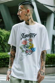 Subciety (サブサエティ) SKULL FLOWER TEE WHITE