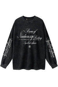 A Good Bad Influence(�A�O�b�h�o�b�h�C���t���G���X) NINETEEN AGE BEATING L/S T-Shirt BLACK