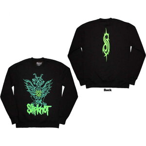SLIPKNOT Unisex Sweatshirt: Green Demon (Back Print & Oversized) - BLACK