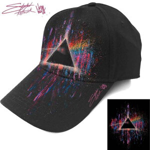 PINK FLOYD Unisex Baseball Cap: Dark Side of the Moon Pink Splatter - BLACK