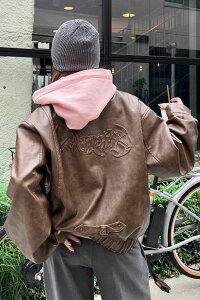 centimeter(�Z���`���[�^�[) Fake leather flight jacket