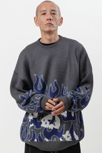 MAGICAL MOSH MISFITS (�}�W�J���E���b�V���E�~�X�t�B�b�c) FIRE SWEATER - Gray