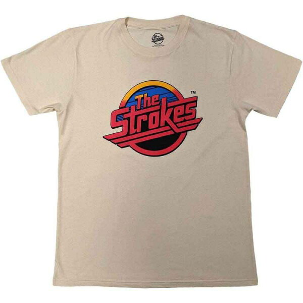 THE STROKES バンドTシャツ ユニセックス: Red Logo (Natural)