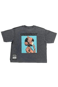 over print (�I�[�o�[�E�v�����g) purupuru pigment Tee A - Chacoal