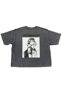 over print (�I�[�o�[�E�v�����g) purupuru pigment Tee D - Chacoal