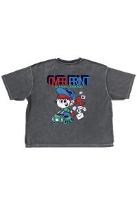 over print(�I�[�o�[�E�v�����g) POSTMAN pigment Tee - Chacoal