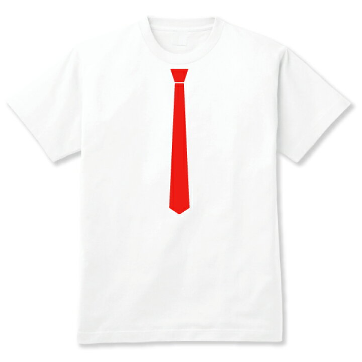 楽天市場 ネクタイtシャツだまし絵プリント 白いシャツに赤いネクタイ Wht 激tシャツ