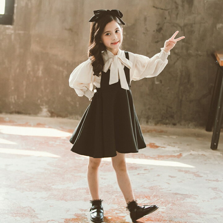 楽天市場】子供ドレス 女の子 子供服 ロング丈 2セット シャツ+ 