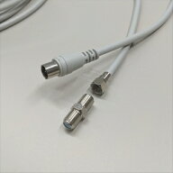 延長もできる！やわらかアンテナケーブル 20m 4K8K対応 プッシュ x 六角ねじ込み接栓、中継接栓付属 4PF-…