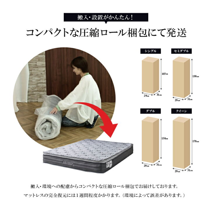 クイーンマットレスピロートップとボックススプリング