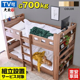 【組立設置付】耐荷重700kg 2段ベッド 二段ベッド TVが置ける 宮付き コンセント付き 大人用 本棚 木製 子供用ベッド すのこベッド シングル ツイン 二段ベット 2段ベット シングル 大蔵大臣-GKI(本体のみ)