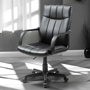 【オータムSALE限定特価】書斎椅子 レザーチェア デスクチェア レザー 社長椅子 オフィスチェア コンパクト 肘掛け クッション ミドルバック キャスター 背もたれ 高さ調整 EEX-CH80